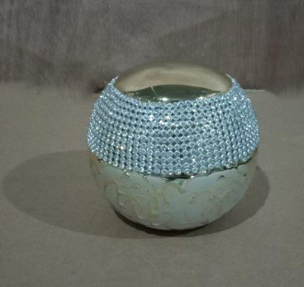 Διακοσμητική Σαμπανιζέ Κεραμική Μπάλα Με Στρας 10x10x9.5cm